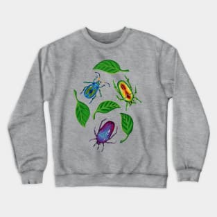 Big Beetles in Gouache Crewneck Sweatshirt